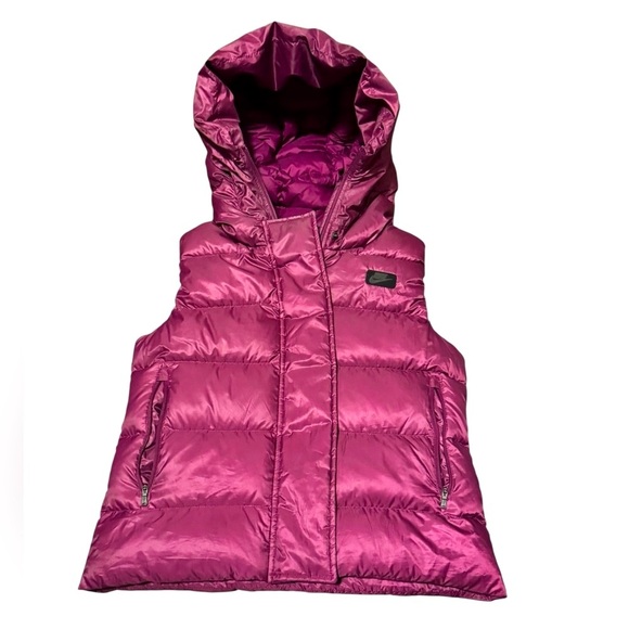 Nike Women's Uptown 550 Down Puffer Vest Size Medium Oversized Hood Sleeveless - Picture 8 of 9